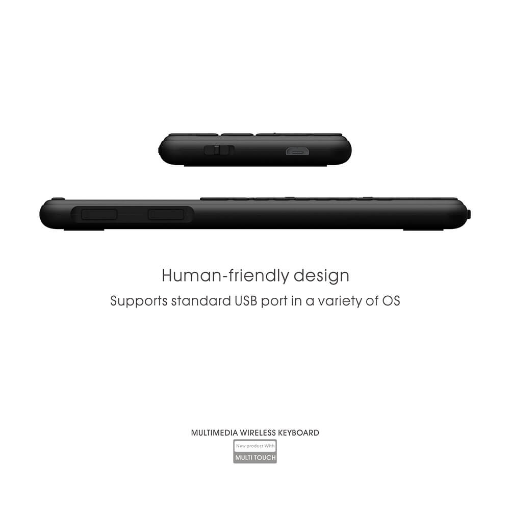 Rii Mini i4 Wireless Handheld Remote Multimedia Backlit Touchpad Keyboard For PC/Laptop/Android Smart TV Box - Black