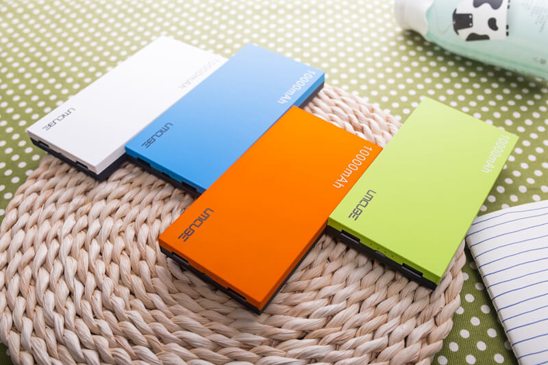 Cube 20000M Ultra-thin 10000mAh Power Bank with 5V 2.1A Dual Outputs / Li-ion Polymer Battery / Rubber Cover - Orange