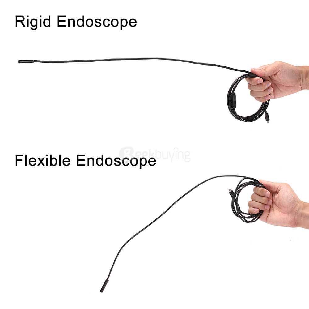 Makibes Android OTG Endoscope 2.0MP Camera Combo USB/Micro 8mm 5M Cable Professional Testing Tool for Android Mobile Phones / PC - Black