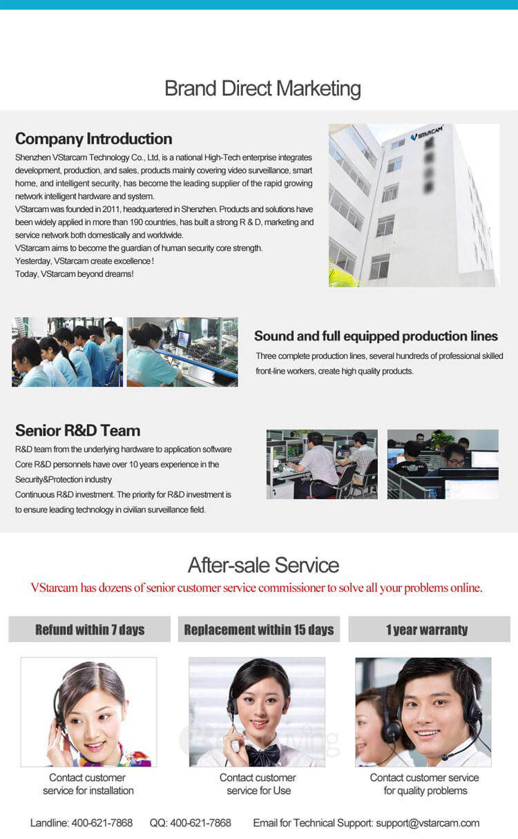 Vstarcam Eye4 C7837WIP-AR IP Camera 720P Wireless Network Intelligent Home Security Alarm System - Black