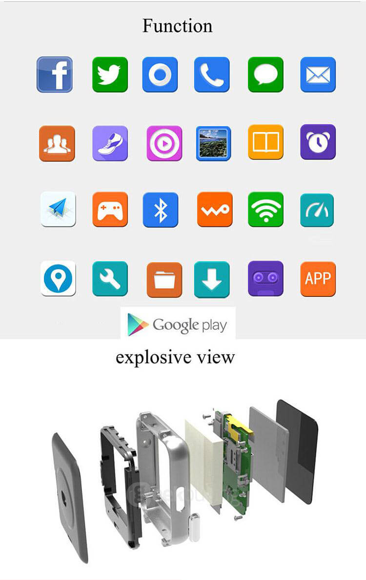 Q1 3G Smartwatch Phone Android 5.1 OS 1.54 inch MTK6580 Quad Core 1.3GHz 1GB RAM 8GB ROM Google Play GPS WiFi Bluetooth 4.1 - Silver