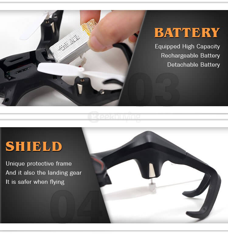 MSDTOYS S6 3D MINI Spider Inverted Flight 2.4G 4CH 6-Axis LED RC Quadcopter RTF - Black