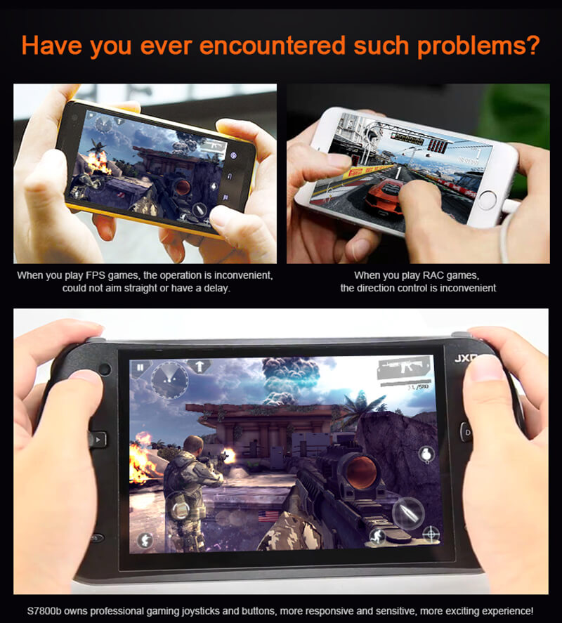 JXD S7800B 7 Inch Android 4.4 2GB/16GB GamePad Rockchip RK3188 Quad Core 1.4GHz Handheld Game Console IPS 1280*800 HDMI - Black
