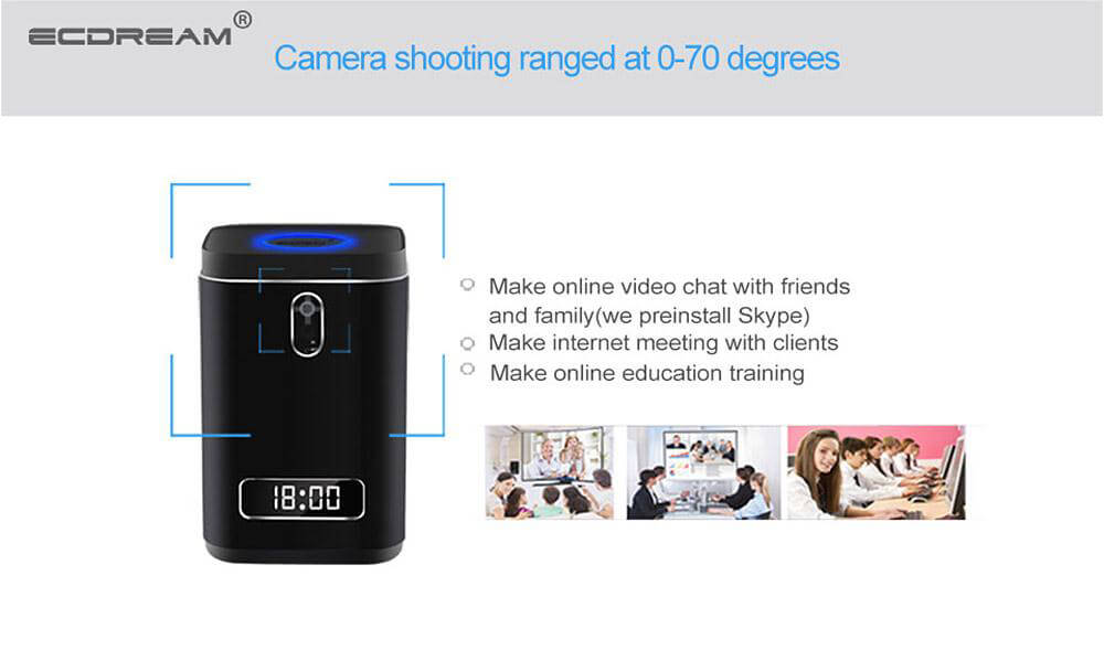 ECDREAM V6W Licensed Windows 10 Z8300 4G/64G 2.0MP Camera MINI PC Intel 802.11ac WIFI Bluetooth MIC LED Display