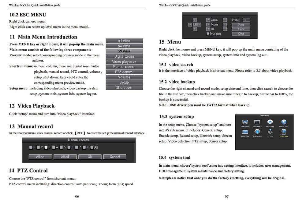 IPC-W4720 NVR WiFi Wireless IP Camera HD 720P HDMI Input 100W Resolution IP Camera Suite - Black