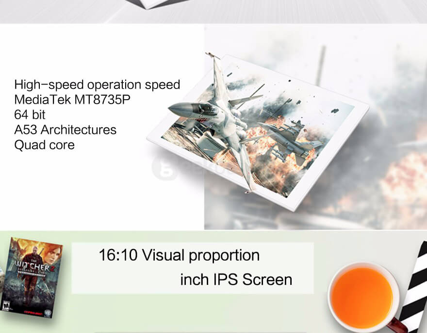 Teclast T98 4G Phablet 10.1 inch Android 5.1 1GB/16GB MTK8735P Quad Core 1.0GHz IPS 1280*800 GPS Dual-band WiFi Bluetooth - White