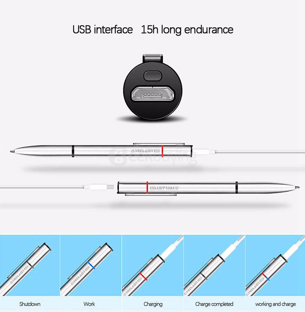 Original Teclast T10 Active Stylus Touchpen For X16 Plus / Tbook10 / Tbook11 / Tbook16 Tablets - Silver
