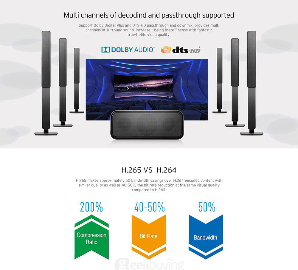 Himedia Q10 Pro Hi3798CV200 4K HDR 2G/16G TV BOX 802.11AC WIFI 1000M LAN Dolby DTS-HD 3.5