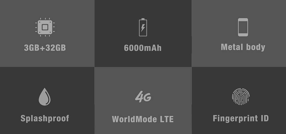 [HK Stock]OUKITEL K6000 Pro 5.5inch LTPS 2.5D FHD 4G 6000mAh Android 6.0 Smartphone 64-Bit MTK6753 Octa Core 3GB 32GB 16.0MP Touch ID Flash Charge OTG - Gold