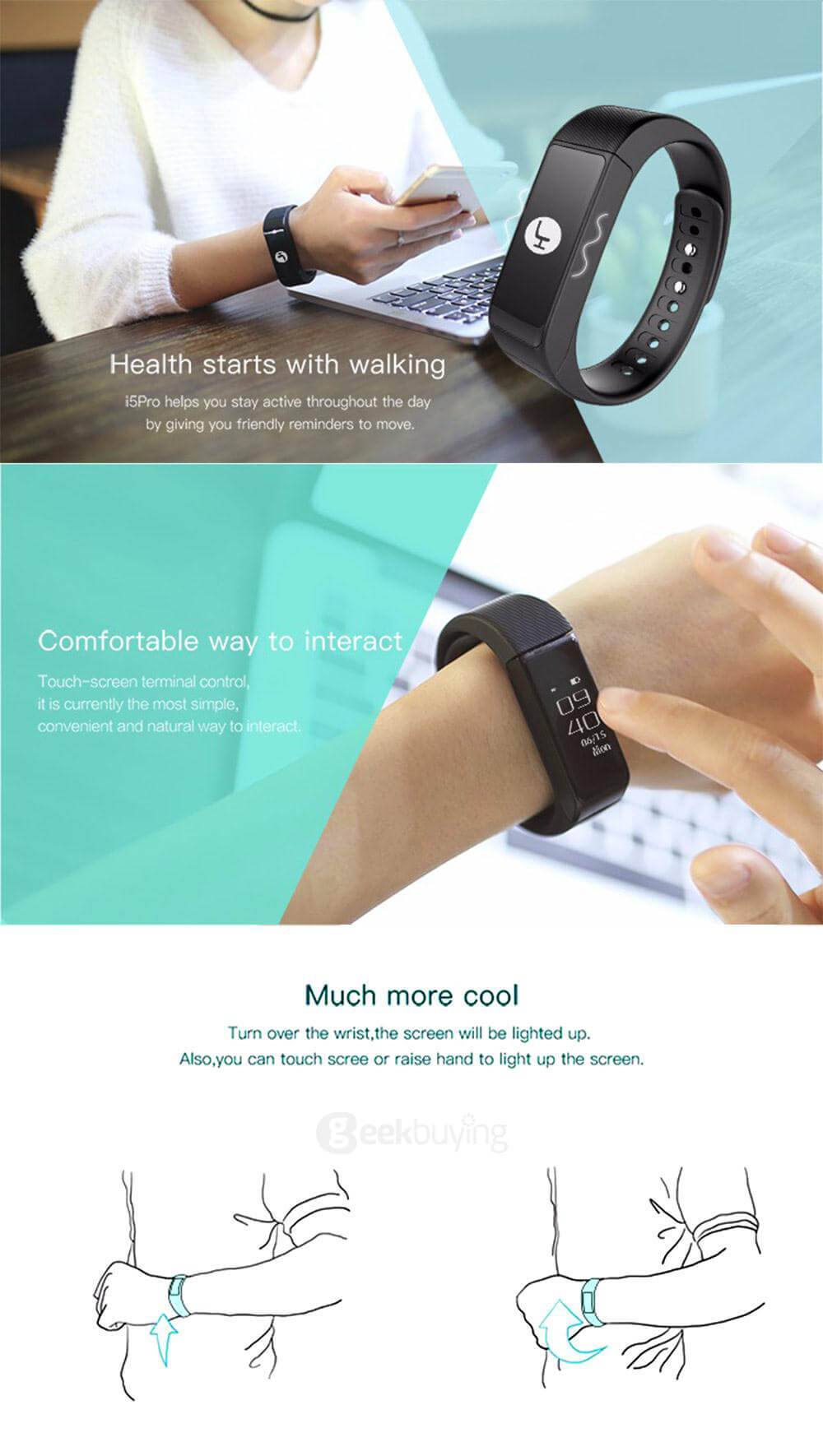 iWOWNfit i5 Pro Bluetooth 4.0 Smart Bracelet with 0.96