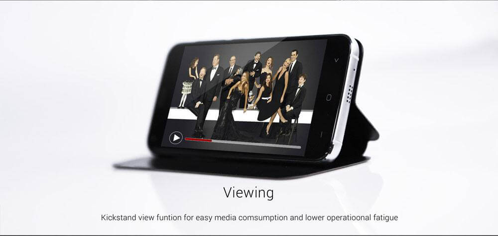 [HK Stock]Original Leather Case Smart Flip Cover Protective Standing Phone Holder Case For UMI LONDON Smartphone - Black