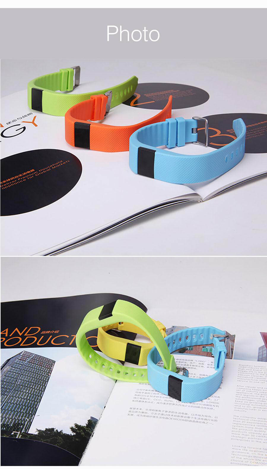 TW68 Bluetooth Smart Bracelet With Blood Pressure Heart Rate Measurement / Pedometer / Sleep Tracker / Fall Reminder / Call Notification For Android iOS - Green