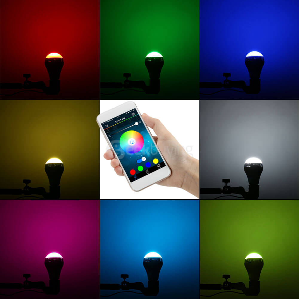 TS-D03 Smart Wireless Bluetooth Speaker Lamp LED Bulb E27 3W with RGB LED Light APP Control for iPhone Android - White