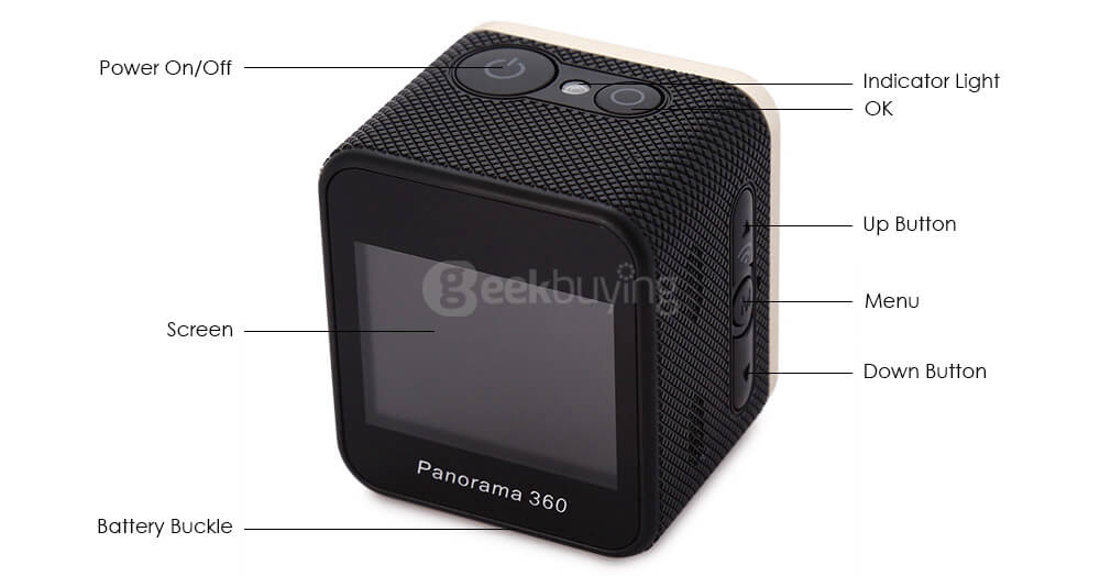 Cube 360S Panorama WiFi 1080P Action Camera 1.5