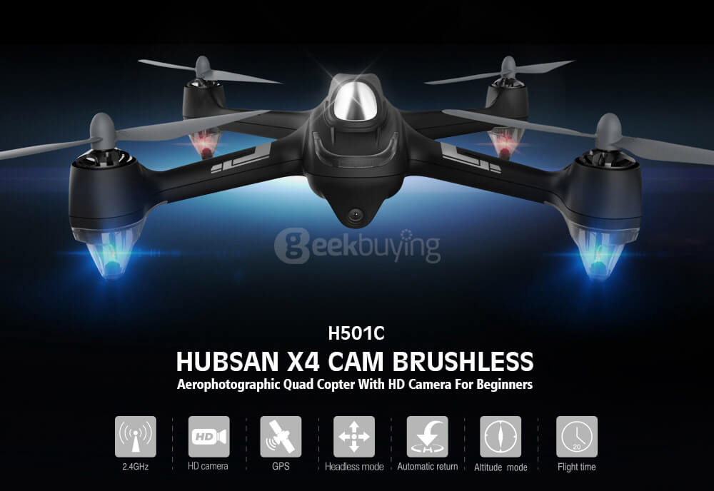 Hubsan X4 H501C Drone Brushless RC Quadcopter 1080P Camera GPS Follow Me RTF US 
