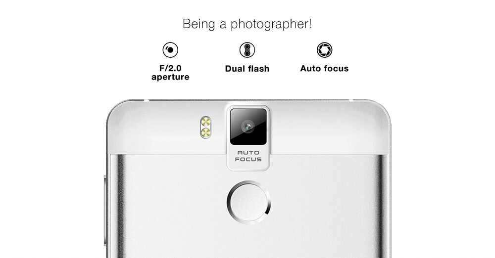 [HK Stock]OUKITEL K6000 Pro 5.5inch LTPS 2.5D FHD 4G 6000mAh Android 6.0 Smartphone 64-Bit MTK6753 Octa Core 3GB 32GB 16.0MP Touch ID Flash Charge OTG - White