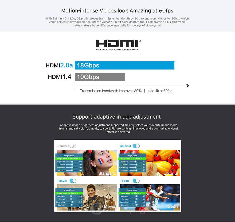 Bundle Himedia Q5 Pro  HI3798CV200 4K@60fps Android 5.1 TV BOX + Rii i8+ 2.4G Wireless Israel Hebrew Language Keyboard Black