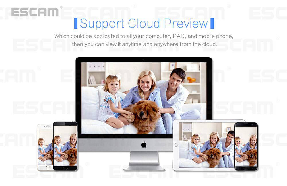 ESCAM K508 HD Mini NVR 8CH 1080P H.264 Onvif IP Camera Network Video Recorder HDMI/VGA Output Support P2P Cloud Preview / 4TB HDD - White