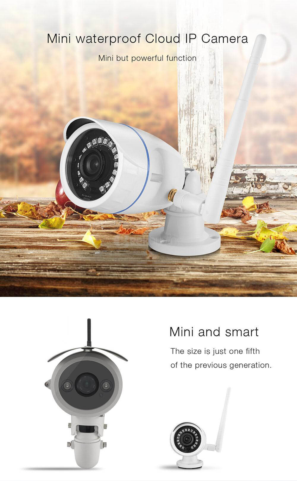 832-C IP65 Waterproof IP Camera Night Vision H.264 720P HD WiFi Camera