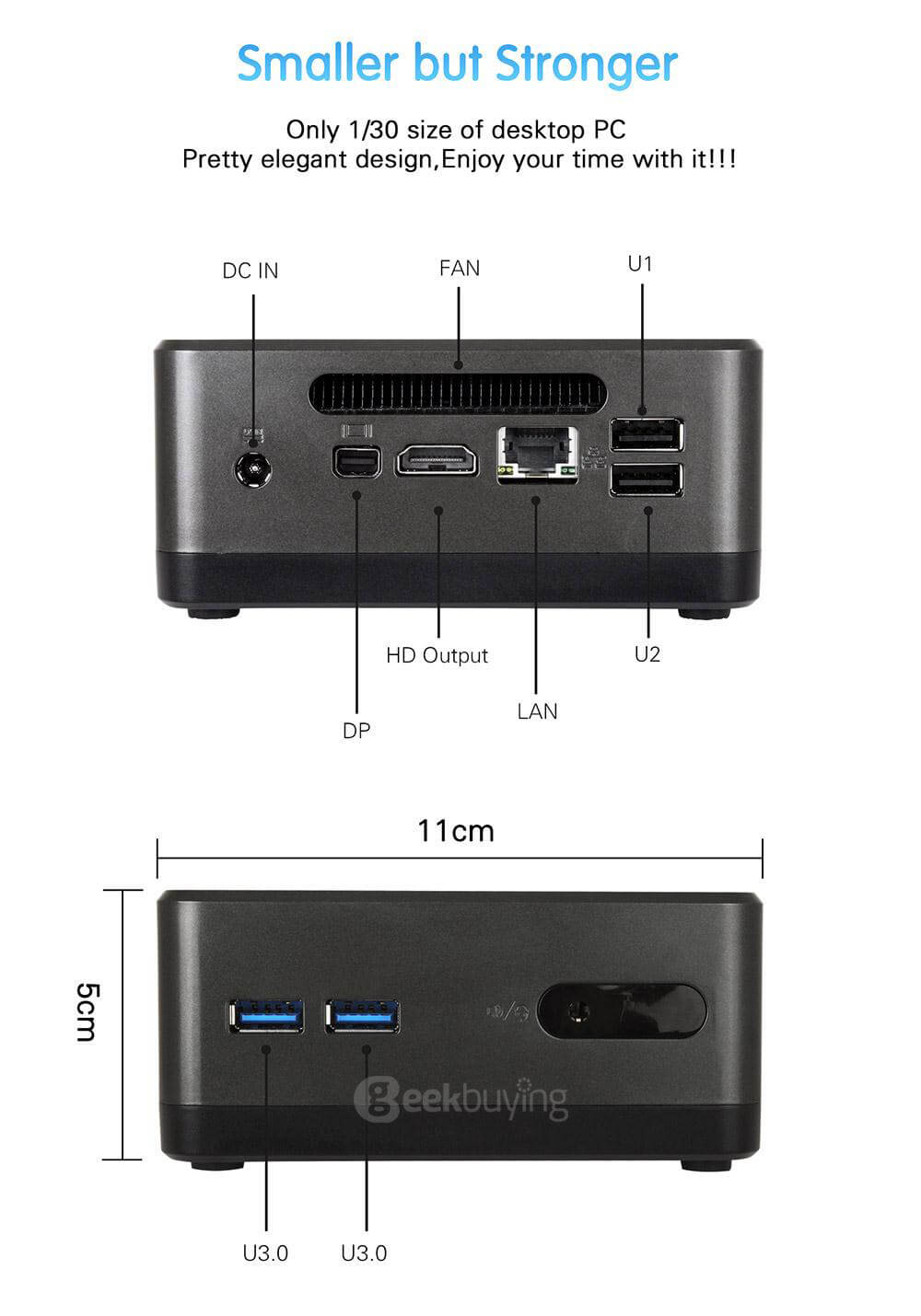Jumper MX3 Intel Core i7-4500U Barebone MINI PC without RAM and HDD 802.11 b/g/n LAN Bluetooth4.0