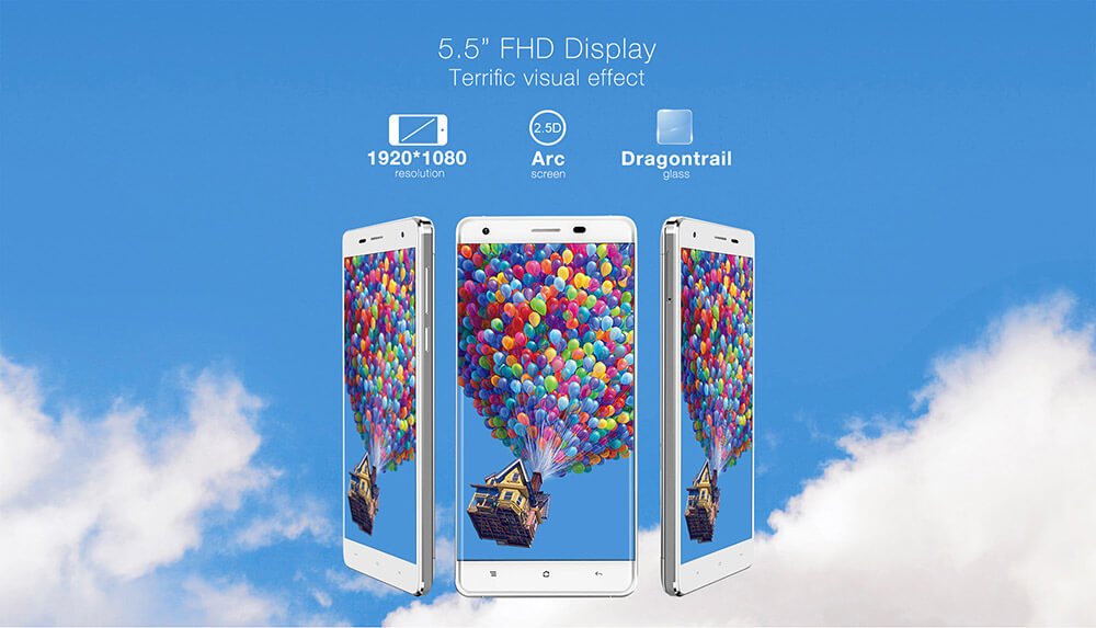 [HK Stock]OUKITEL K6000 Pro 5.5inch LTPS 2.5D FHD 4G 6000mAh Android 6.0 Smartphone 64-Bit MTK6753 Octa Core 3GB 32GB 16.0MP Touch ID Flash Charge OTG - Gold