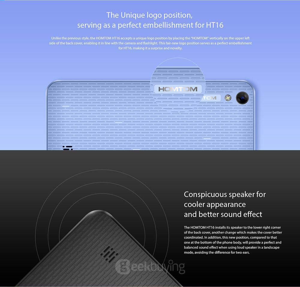 [HK Stock]HOMTOM HT16 5.0inch HD Screen 3G Android 6.0 Smartphone MT6580 Quad Core 1GB RAM 8GB ROM Dual Cameras 3000mAh GPS - White