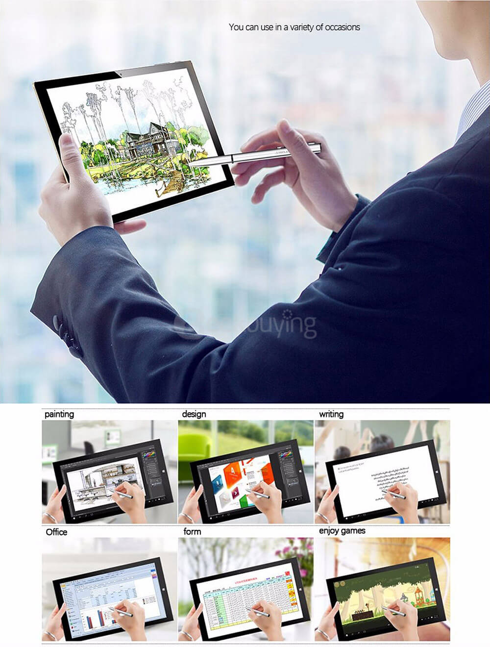 Original Teclast T10 Active Stylus Touchpen For X16 Plus / Tbook10 / Tbook11 / Tbook16 Tablets - Silver