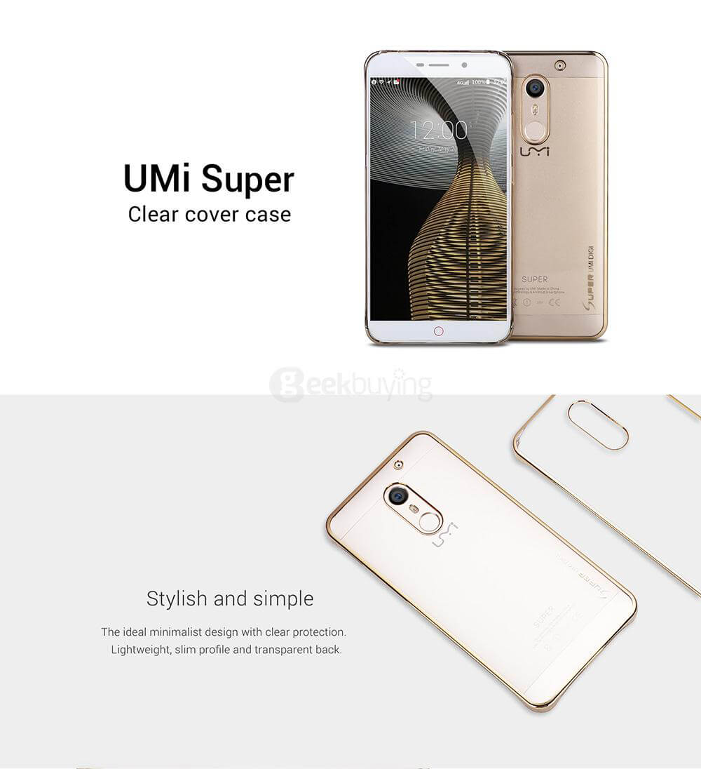 Original UMI Hard PC Case Protective Phone Cover Back Case For UMI Super Smartphone - Transparent Gold