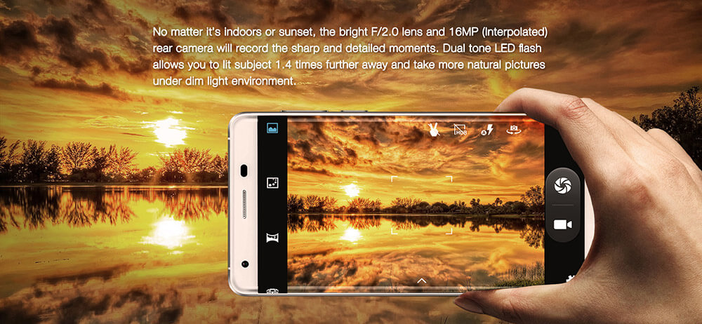 [Spain Stock]OUKITEL K6000 Pro 5.5inch LTPS 2.5D FHD 4G 6000mAh Android 6.0 Smartphone 64-Bit MTK6753 Octa Core 3GB 32GB 16.0MP Touch ID Flash Charge OTG - Gold