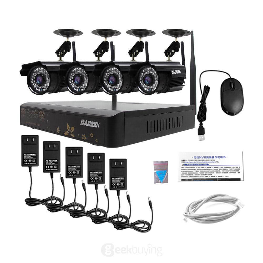 IPC-W4720 NVR WiFi Wireless IP Camera HD 720P HDMI Input 100W Resolution IP Camera Suite - Black