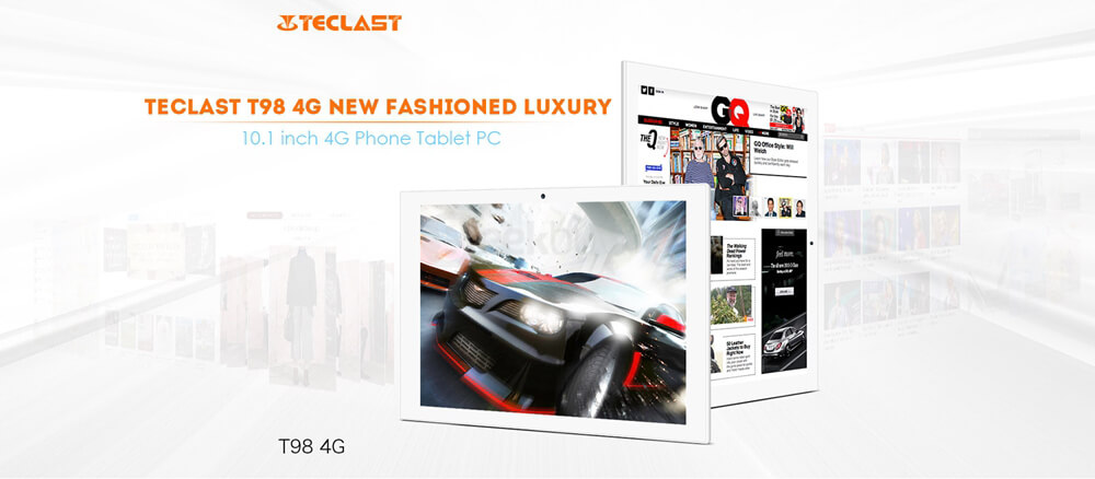 Teclast T98 4G Phablet 10.1 inch Android 5.1 2GB/32GB MTK8735P Quad Core 1.0GHz IPS 1280*800 GPS Dual-band WiFi Bluetooth - White