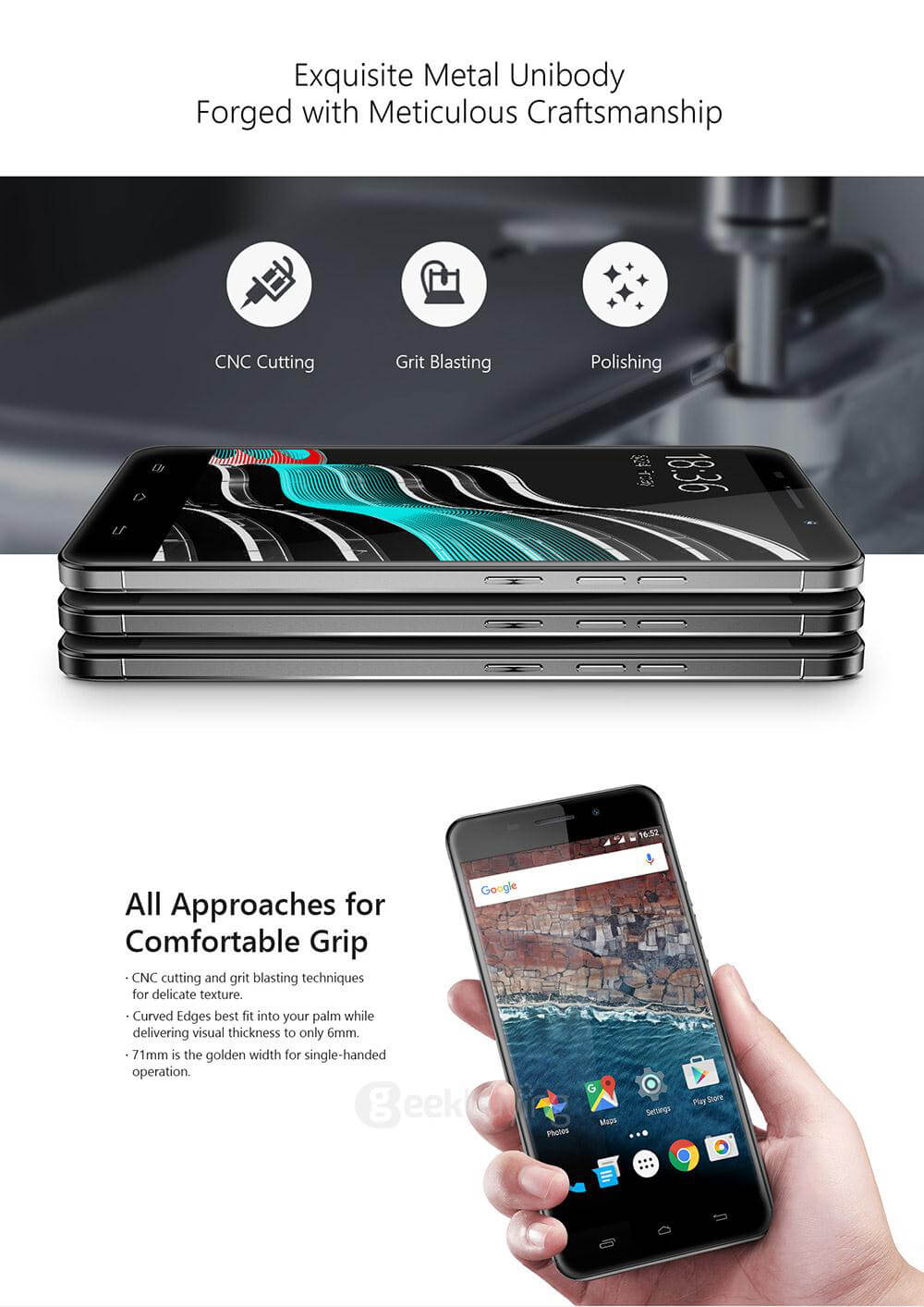[Spain Stock]Ulefone Metal 5.0inch HD Android 6.0 64bit MTK6753 Octa Core 1.3GHz 3GB 16GB 13.0MP Touch ID OTG Smartphone(Gray) + Leather Case + Tempered Glass
