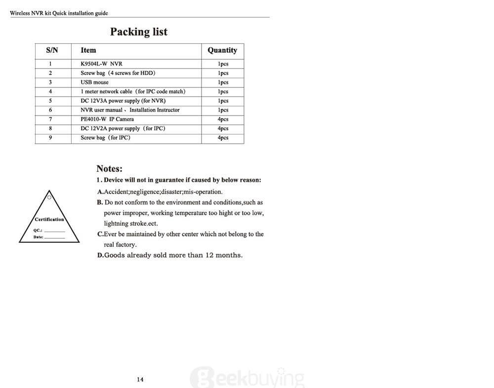 IPC-W4720 NVR WiFi Wireless IP Camera HD 720P HDMI Input 100W Resolution IP Camera Suite - Black