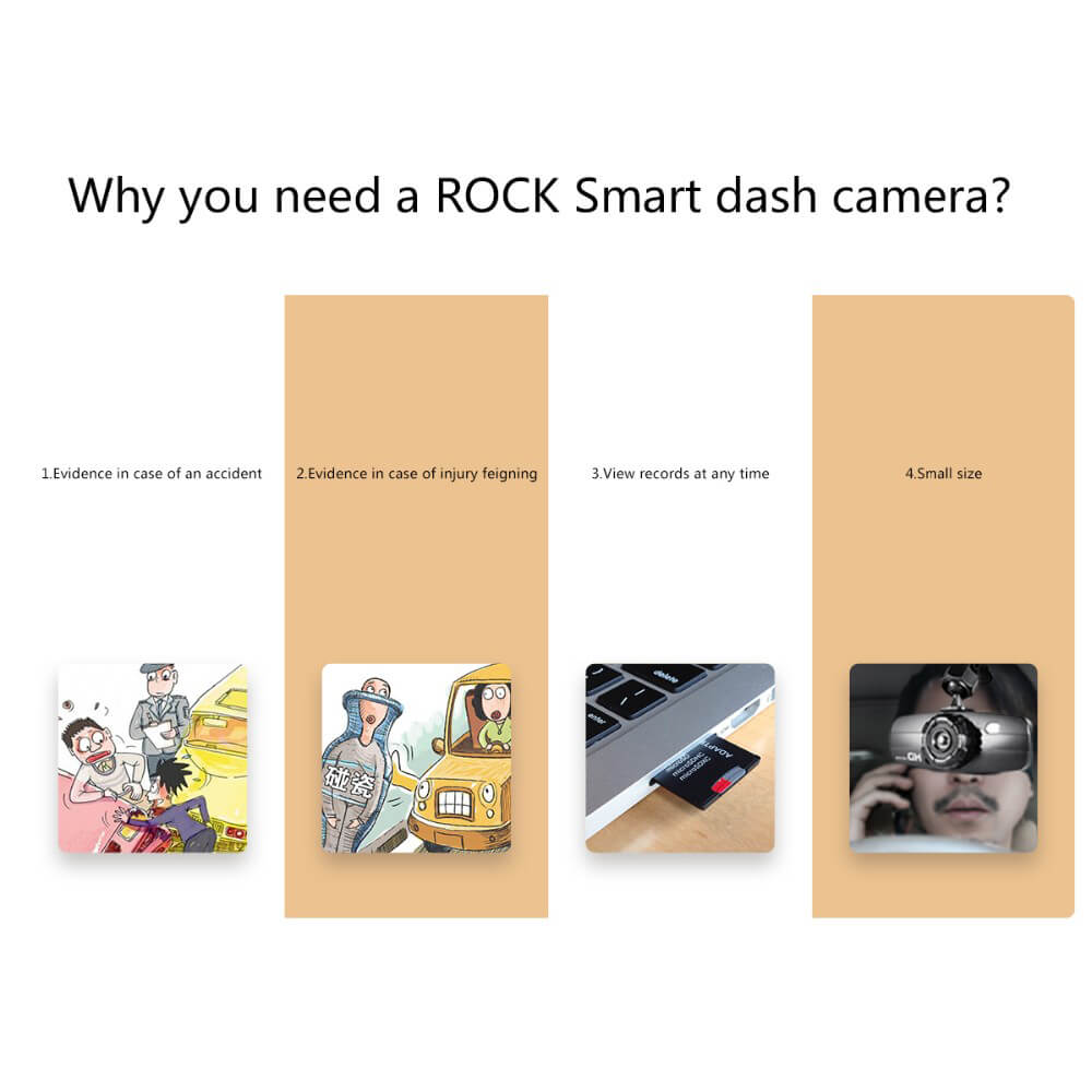 ROCK AutoBot Eye Novatek 96655 1080P FHD 150 Degree Car Recorder Sony Sensor Buit-in Wifi Car Camera + Dual Interfaces Car Chager  - Silver