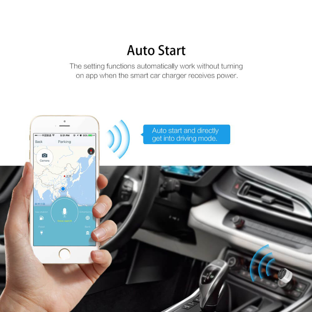 ROCK AutoBot Eye Novatek 96655 1080P FHD 150 Degree Car Recorder Sony Sensor Buit-in Wifi Car Camera + Dual Interfaces Car Chager  - Silver