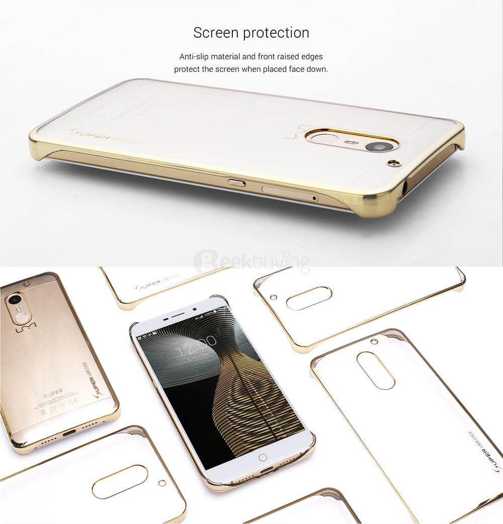 Original UMI Hard PC Case Protective Phone Cover Back Case For UMI Super Smartphone - Transparent Gold