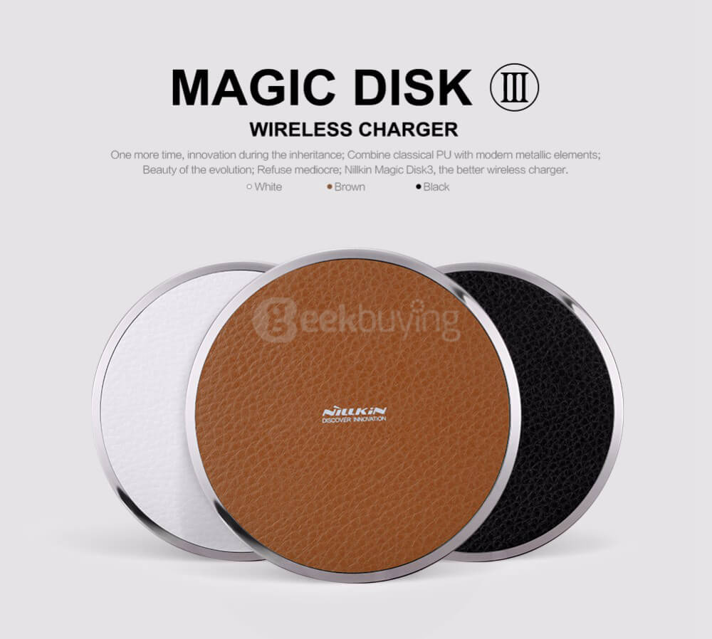 NILLKIN Magic Disk III Wireless Charger For Samsung Galaxy Note 5/S6 Edge+/S7/S7 Edge Phones And Other QI-compatible Devices - Brown