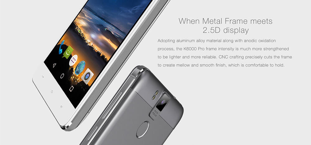 [Spain Stock]OUKITEL K6000 Pro 5.5inch LTPS 2.5D FHD 4G 6000mAh Android 6.0 Smartphone 64-Bit MTK6753 Octa Core 3GB 32GB 16.0MP Touch ID Flash Charge OTG - Grey