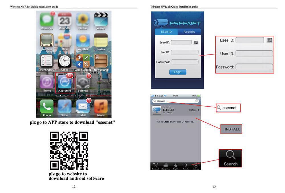 IPC-W4720 NVR WiFi Wireless IP Camera HD 720P HDMI Input 100W Resolution IP Camera Suite - Black