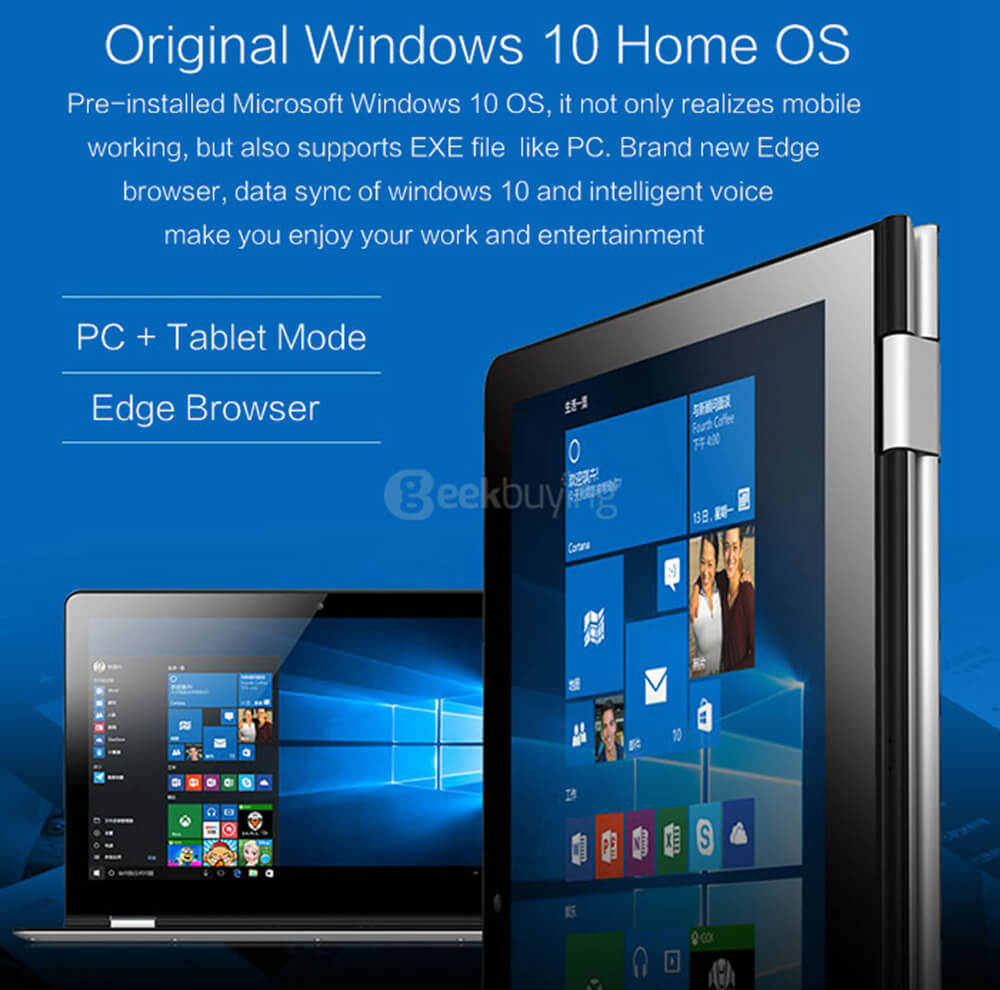 Onda oBook 11 Ultrabook Laptop 11.6 inch WINDOWS 10 + ANDROID 5.0 4GB/64GB Intel Cherry Trail Z8300 Quad Core 1.84GHz IPS 1920*1080 - Silver