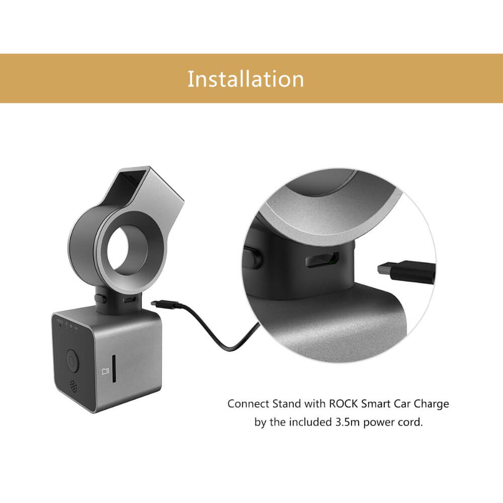 ROCK AutoBot Eye Novatek 96655 1080P FHD 150 Degree Car Recorder Sony Sensor Buit-in Wifi Car Camera + Dual Interfaces Car Chager  - Silver