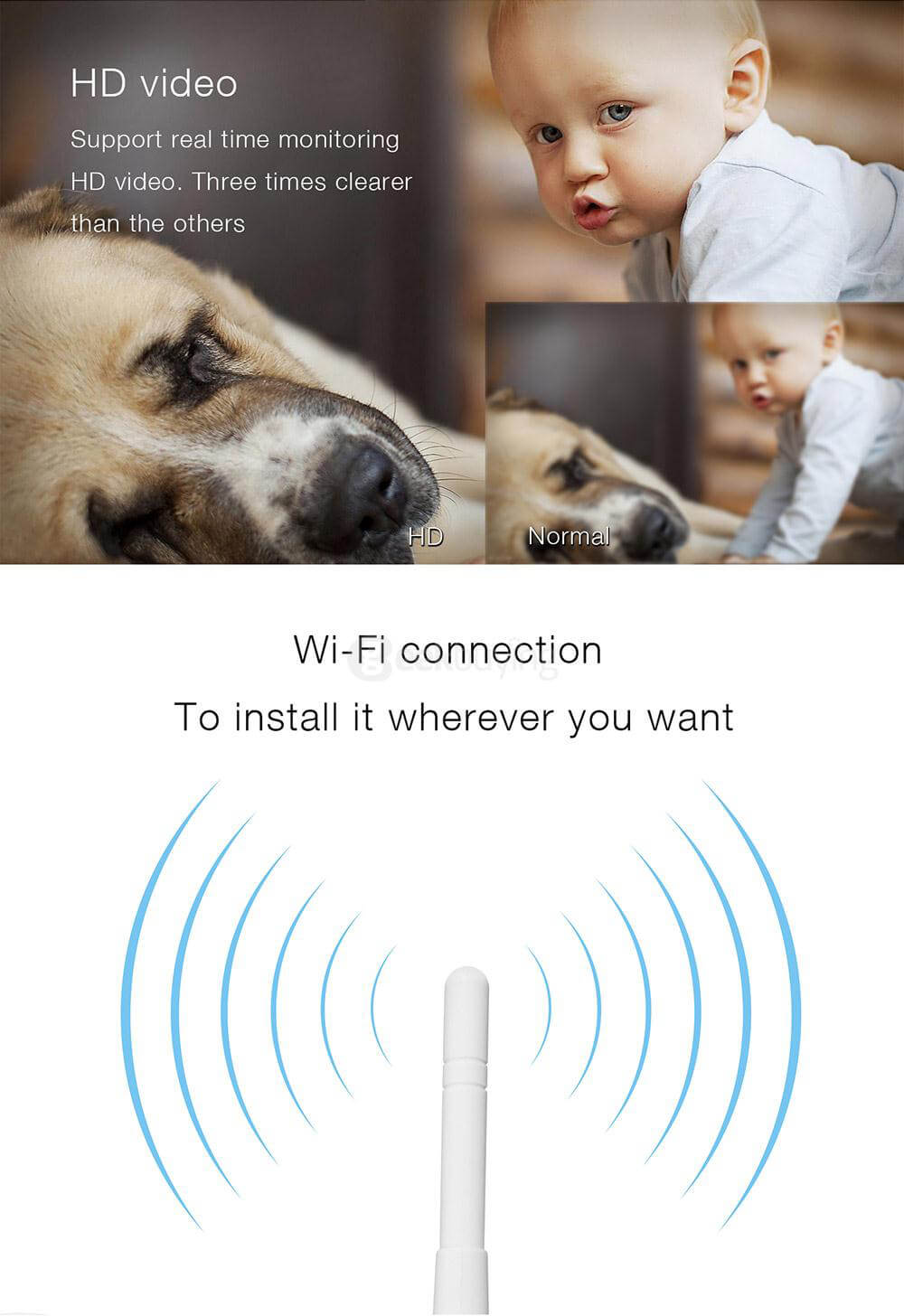 832-C IP65 Waterproof IP Camera Night Vision H.264 720P HD WiFi Camera