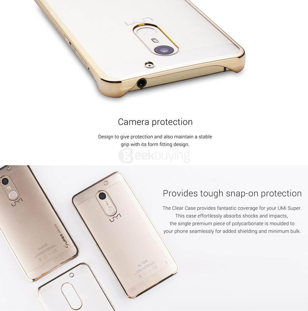 Original UMI Hard PC Case Protective Phone Cover Back Case For UMI Super Smartphone - Transparent Gold