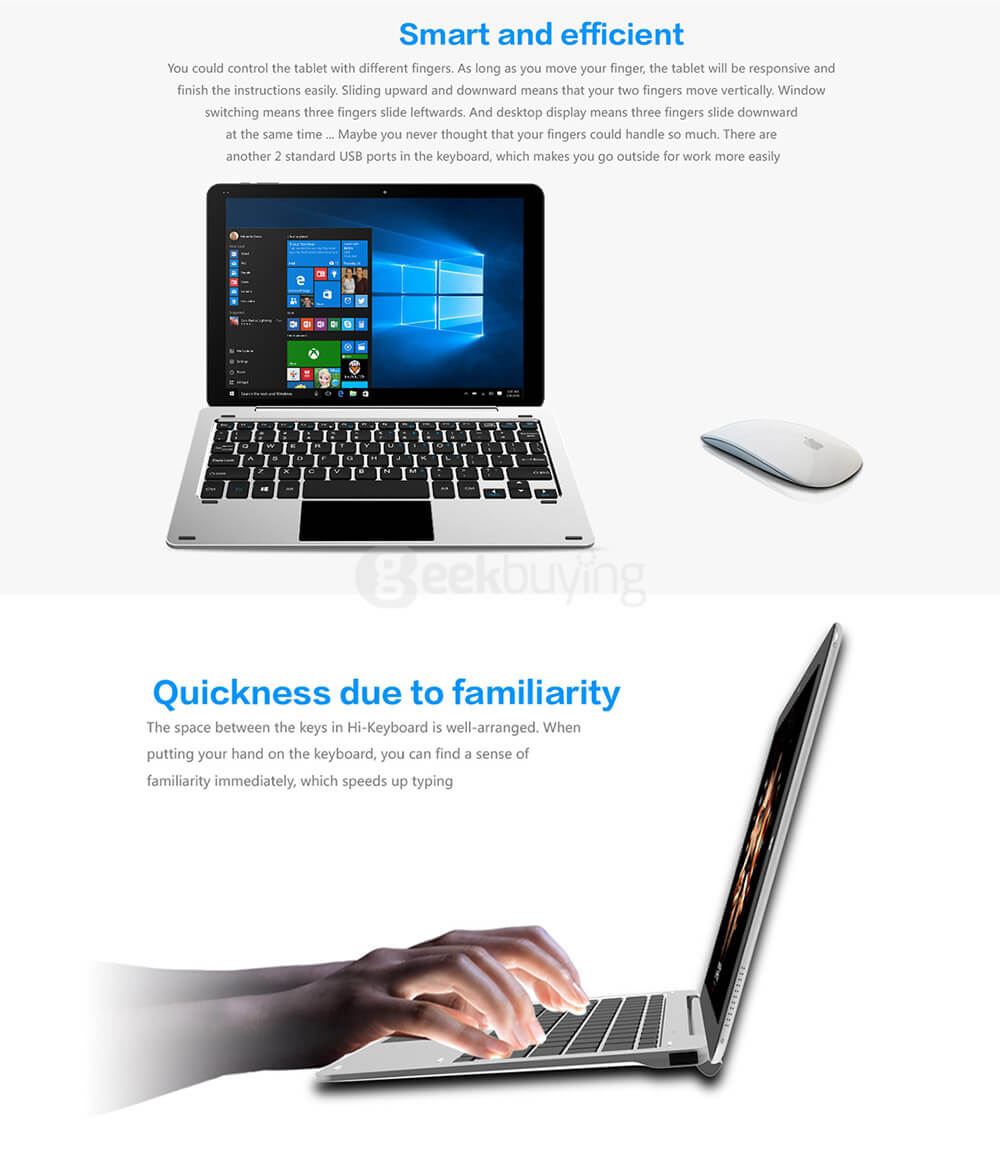 New Original Chuwi Hi12 Suction Docking Keyboard With Touch Pannel / Rotating Shaft Design - Silver