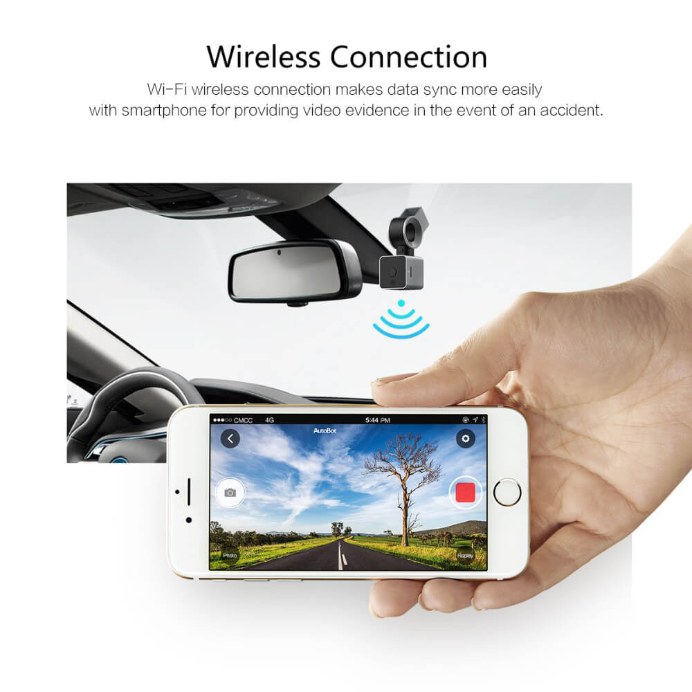 ROCK AutoBot Eye Novatek 96655 1080P FHD 150 Degree Car Recorder Sony Sensor Buit-in Wifi Car Camera + Dual Interfaces Car Chager  - Silver