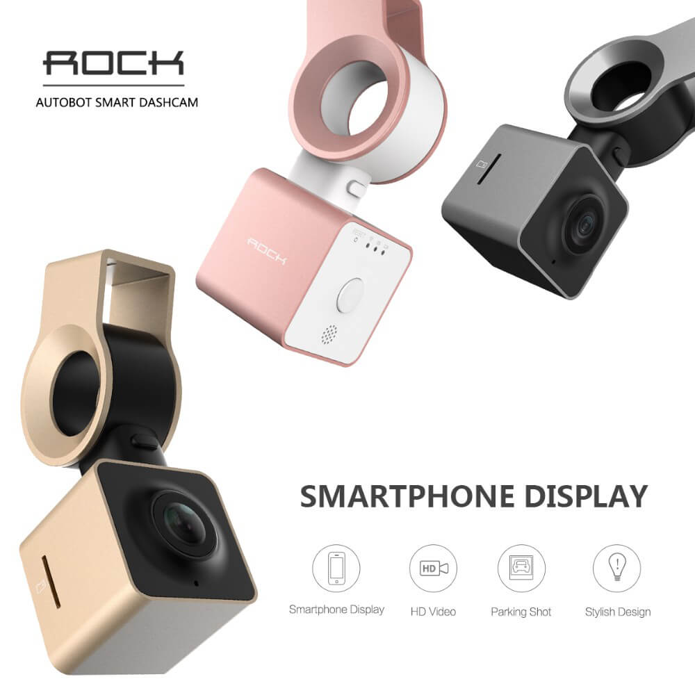 ROCK AutoBot Eye Novatek 96655 1080P FHD 150 Degree Car Recorder Sony Sensor Buit-in Wifi Car Camera + Dual Interfaces Car Chager  - Silver