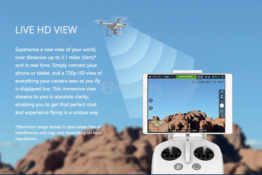 DJI Phantom 3 Advanced Version with 4480mAh Battery 1080P Camera GPS/GLONASS RC Quadcopter- White & Silver
