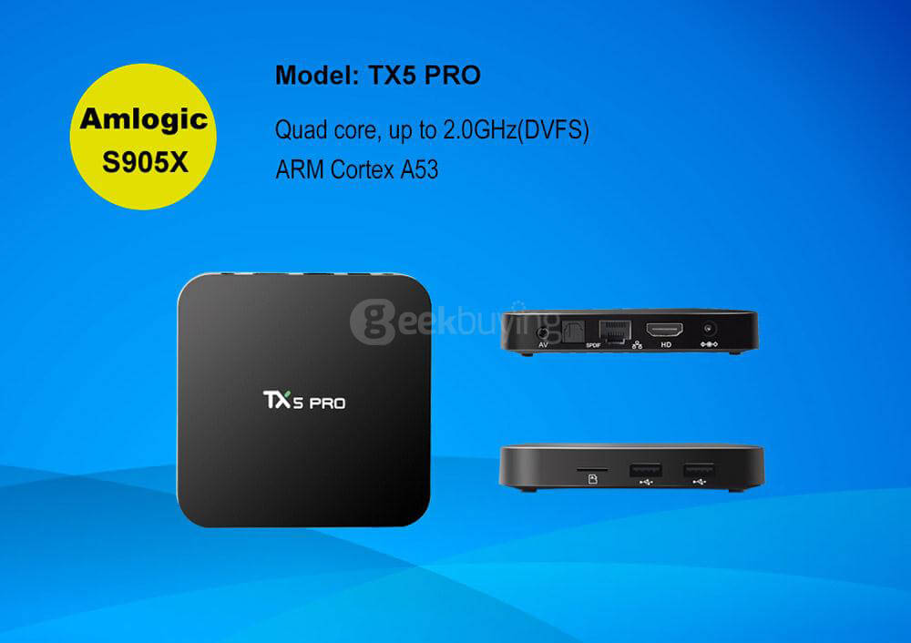[Spain Stock]Tanix TX5 Pro Android 6.0 Marshmallow TV BOX Amlogic S905X 4K KODI 2G/16G 802.11AC WIFI LAN Media Player