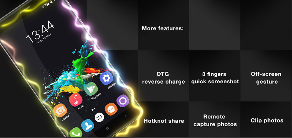 [Spain Stock]OUKITEL K6000 Pro 5.5inch LTPS 2.5D FHD 4G 6000mAh Android 6.0 Smartphone 64-Bit MTK6753 Octa Core 3GB 32GB 16.0MP Touch ID Flash Charge OTG - Grey