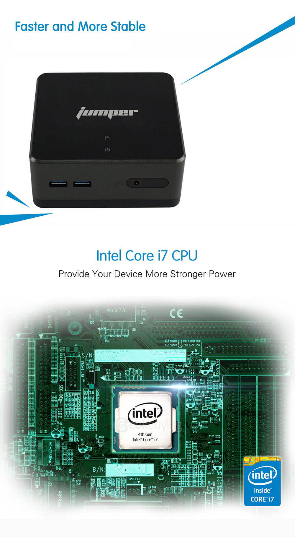 Jumper MX3 Intel Core i7-4500U Barebone MINI PC without RAM and HDD 802.11 b/g/n LAN Bluetooth4.0